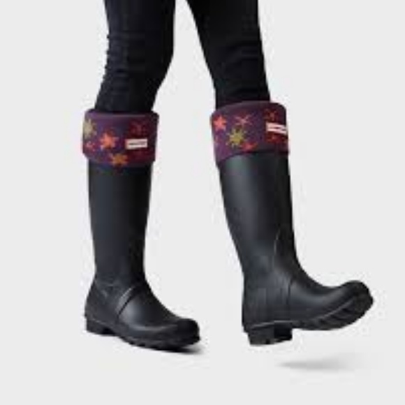 Hunter Original Tall Cuffed Boot Socks Large New - Picture 4 of 5